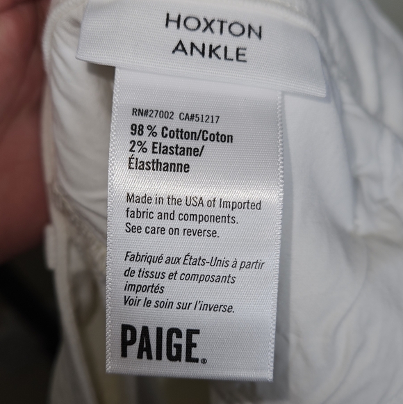 PAIGE Hoxton High Rise Ankle Skinny Jeans, Size 33, Light Ecru, NWT - Picture 7 of 8
